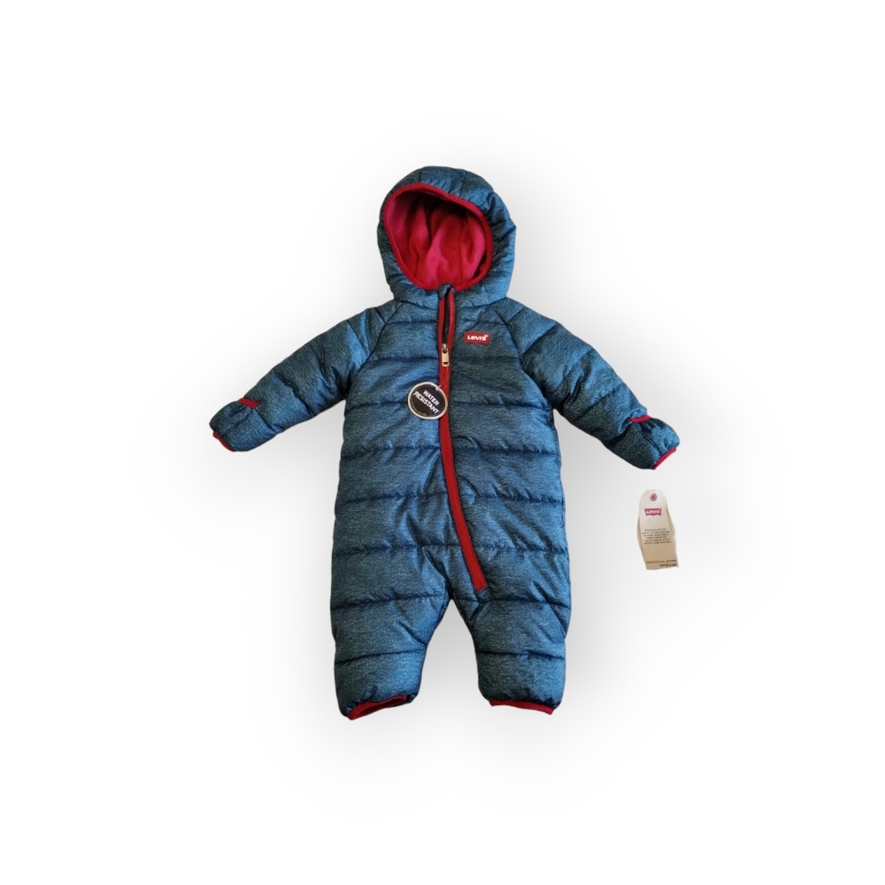 Levi's One piece Snowsuit Baby Boy 6 Months Blue/Red...NWT